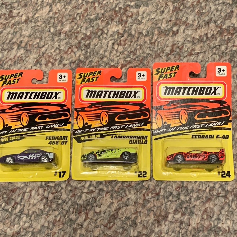 Matchbox Super Fast Ferrari and Lamborghini Racing Cars 🆕 Vintage